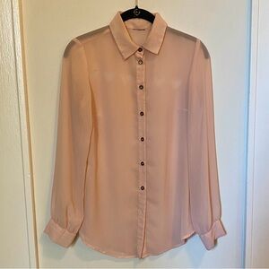 Elegant Sheer light pink Blouse with adorable heart cut-outs in back